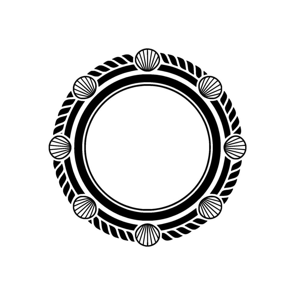 Oceanic Circle Frame, Nautical, Coastal Motif vector