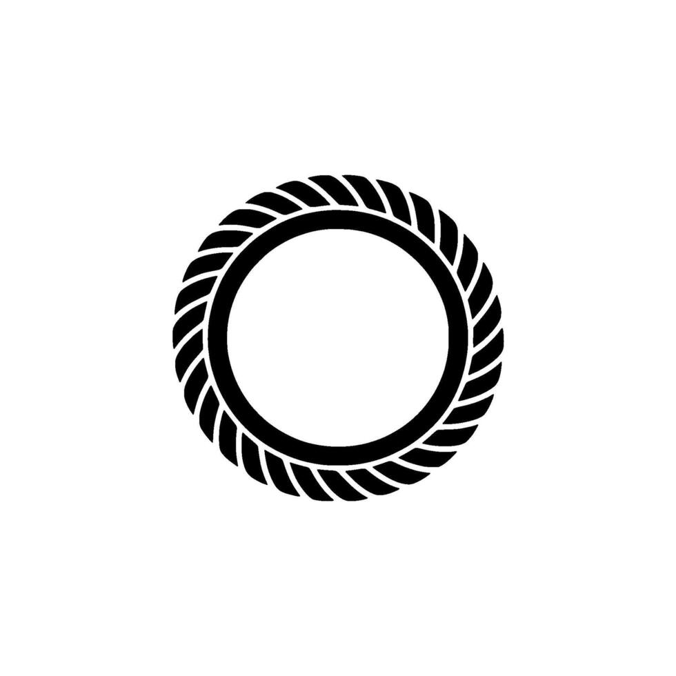 Minimalist Rope Circle Emblem, Modern Branding, Abstract vector