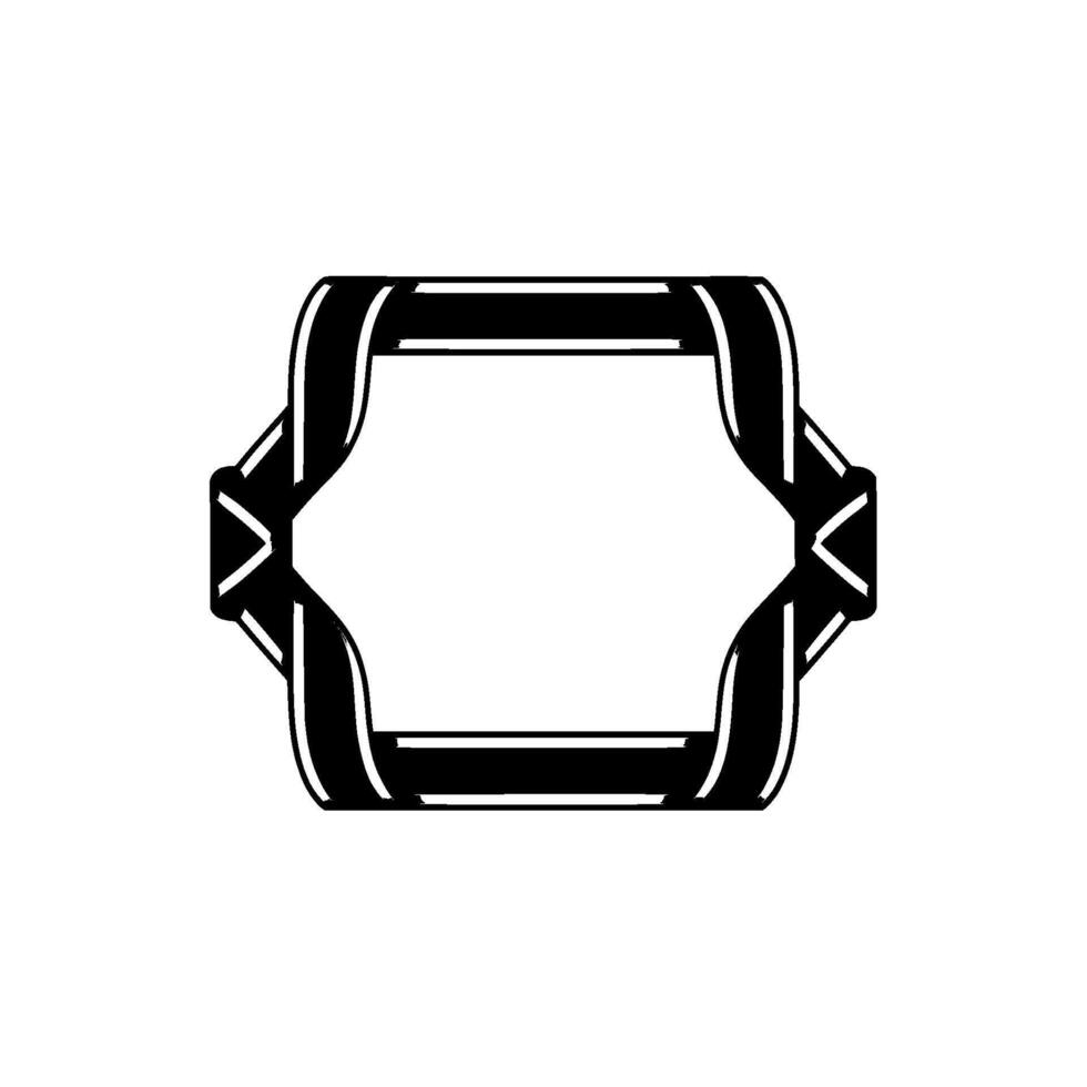 Geometric Ribbon Frame, Vintage Style, Minimalist vector