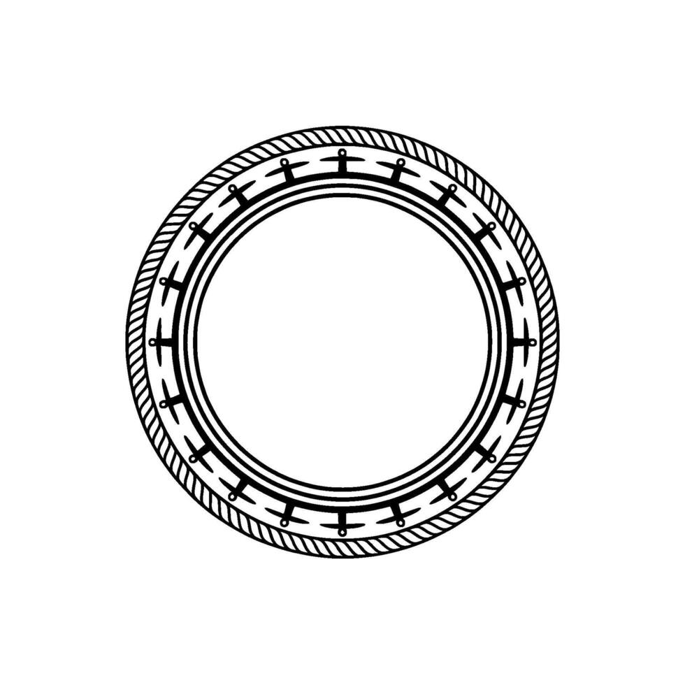 Intricate Circular Emblem, Mystical Border vector