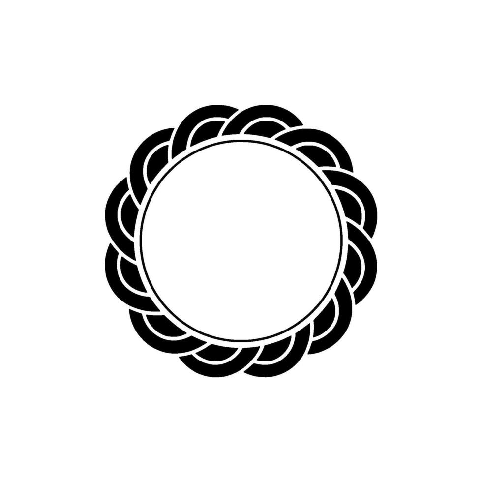Interwoven Circle, Minimalist Emblem, Circular Frame vector