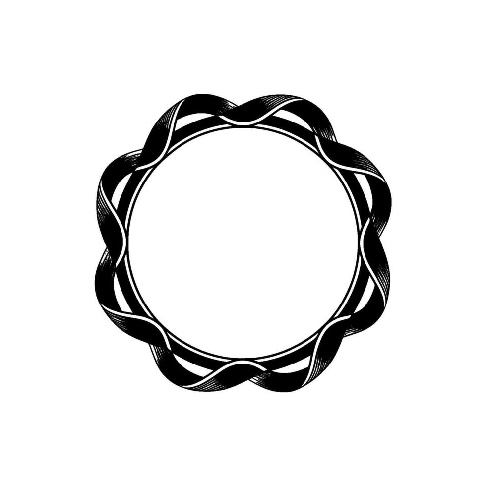Abstract Spiral Frame, Minimalist, Circular Motif, Monochrome vector