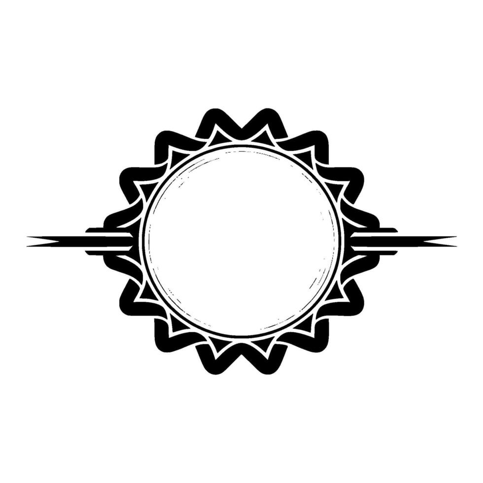 Geometric Sun Frame, Tribal, Minimalist, Circular, Abstract, Decorative, Art, Blank Space, Modern, Elegant, Stylized, Monochrome, Symmetry, Pattern, , Template, Invitation, Backgr vector