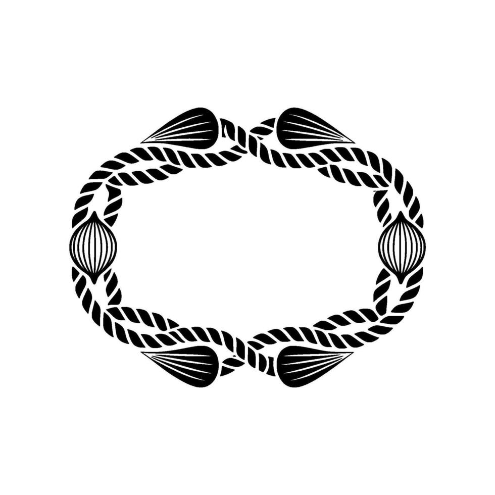 Intricate Rope Shell Border, Vintage Nautical Motif vector