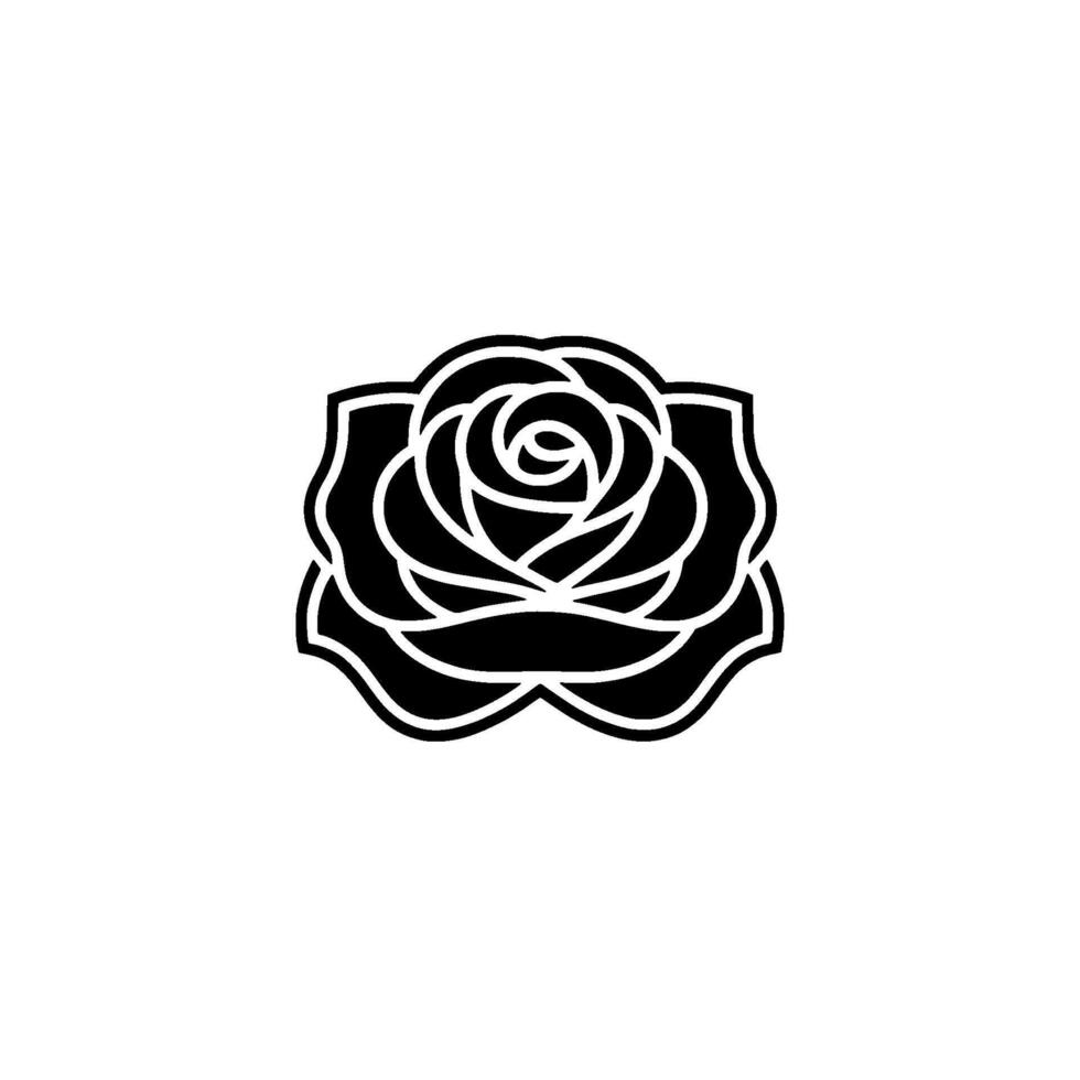 Minimalist Black Rose Emblem, Elegant Floral, Modern vector