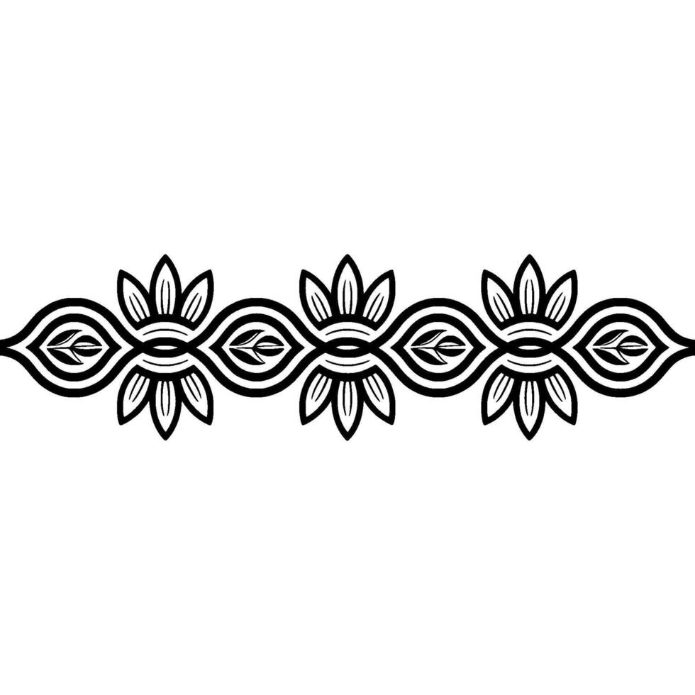 Intricate Floral Border, Geometric, Minimalist Art vector