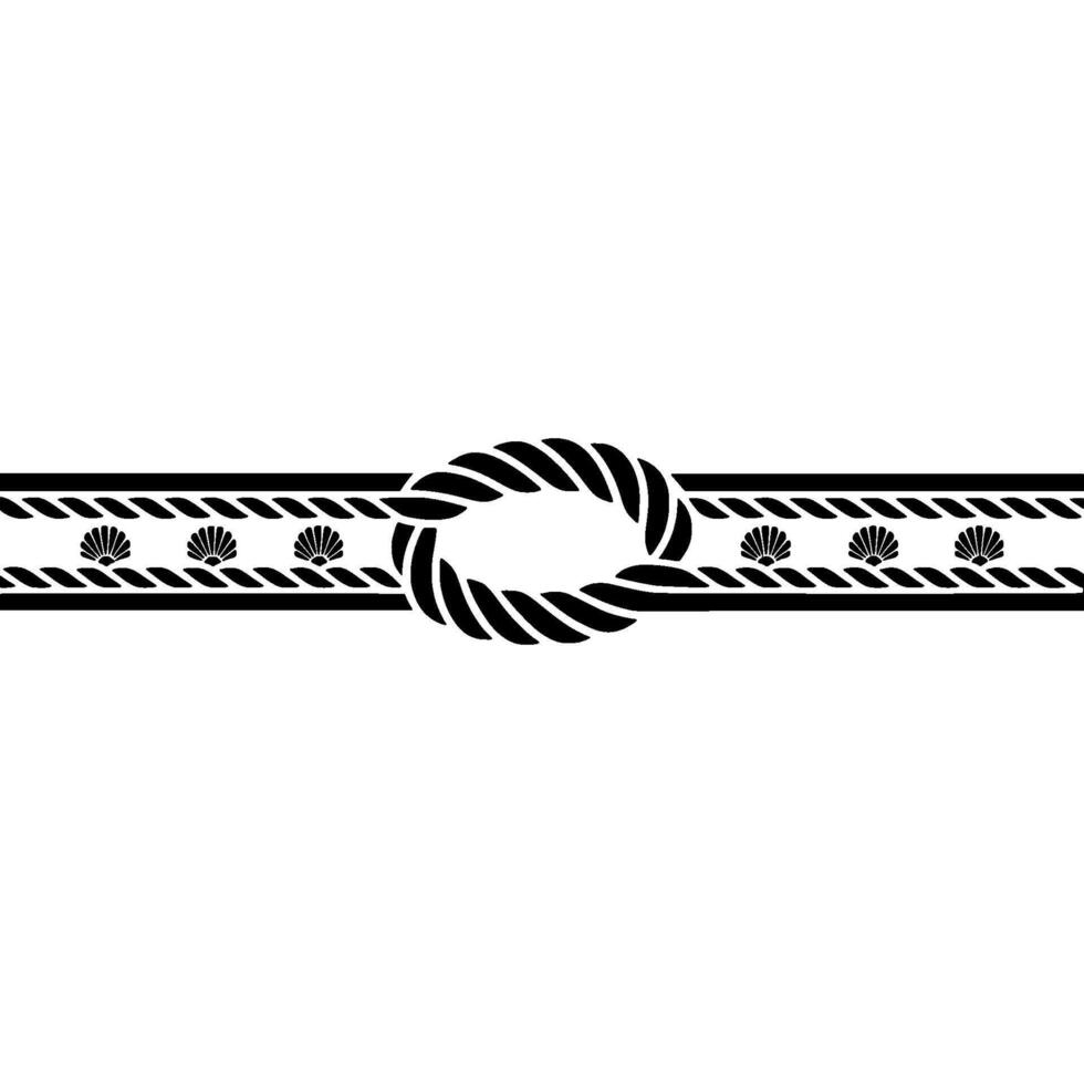 Nautical Knot Border, Seashell Accents Elegant Element vector