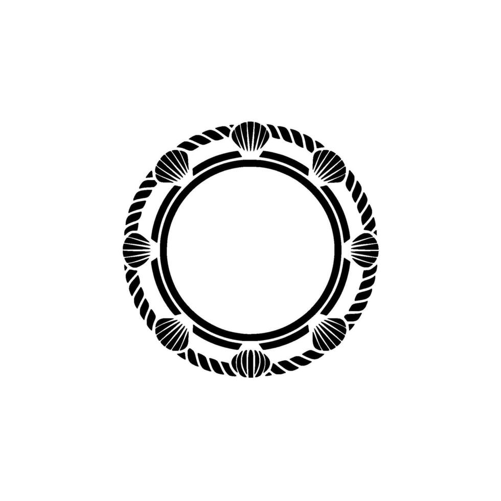 Oceanic Circle Emblem, Nautical, Coastal Motif vector