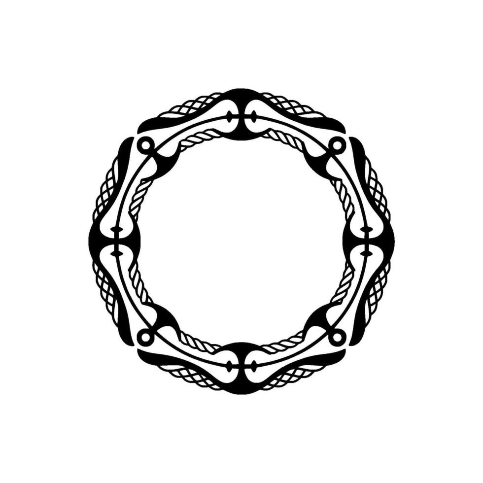 Intricate Art Nouveau Circle Frame, Vintage Elegance vector