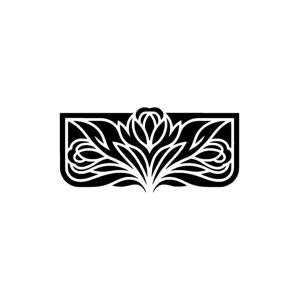 Intricate Floral Ornament, Art Nouveau, Vintage vector