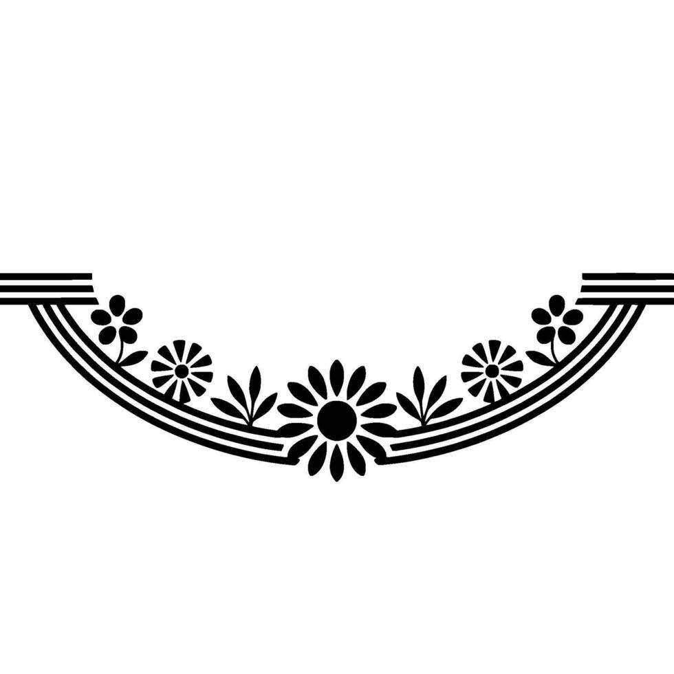Stylized Floral Border, Minimalist, Linear vector