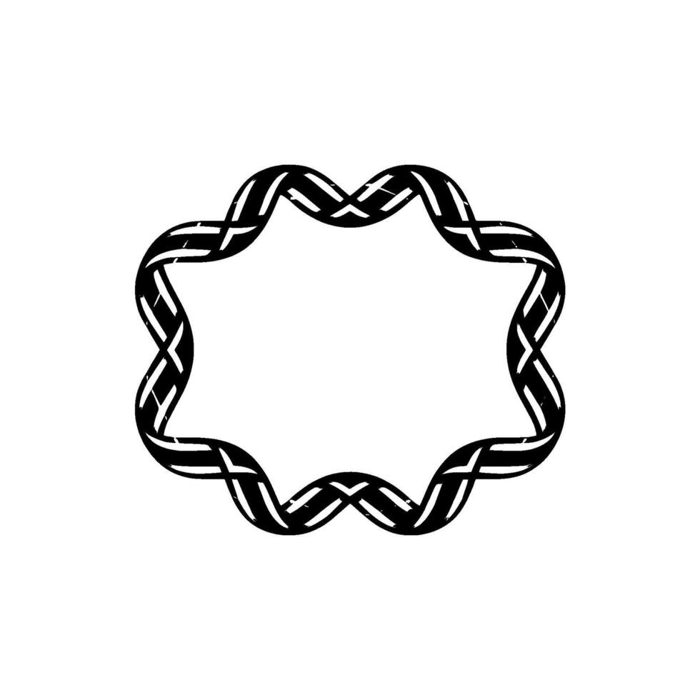 Geometric Woven Frame, Modern Abstract Border vector