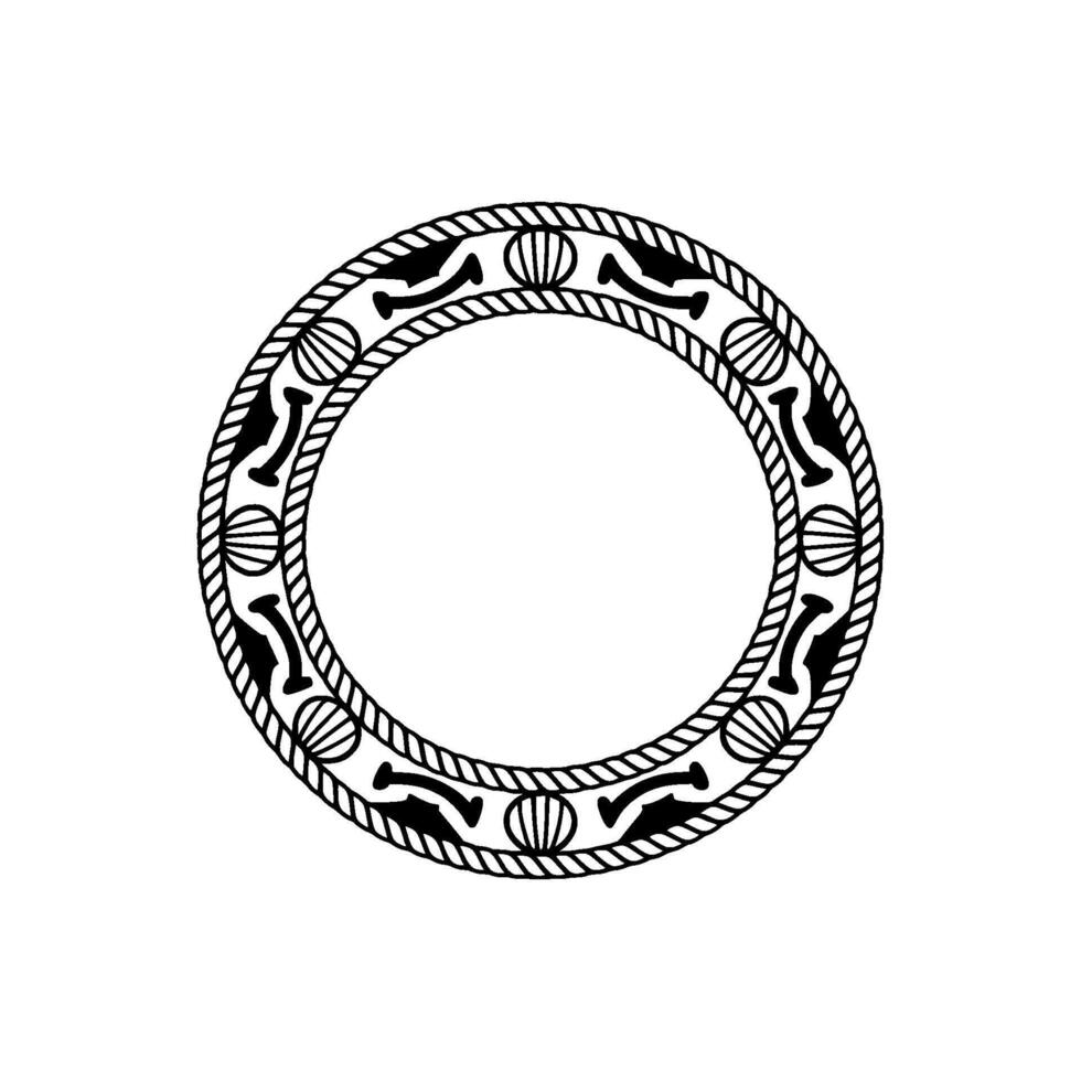 Nautical Border, Vintage, Circular Frame vector