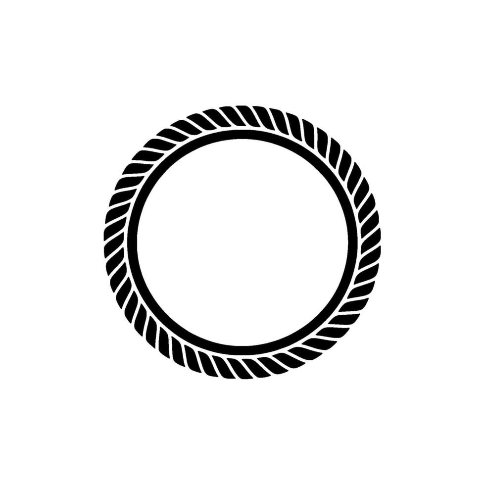 Circular Rope Border, Minimalist Emblem, Vintage Texture vector