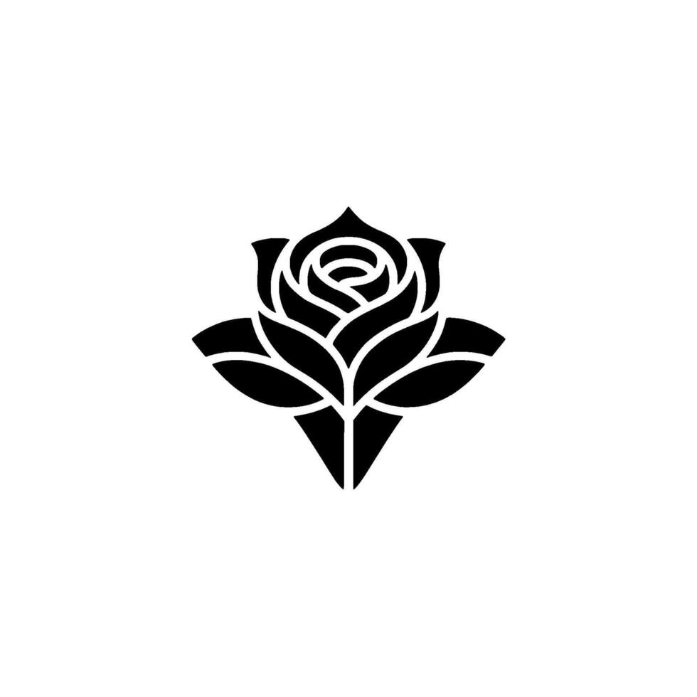 Minimalist Black Rose Emblem, Elegant Floral Symbol vector