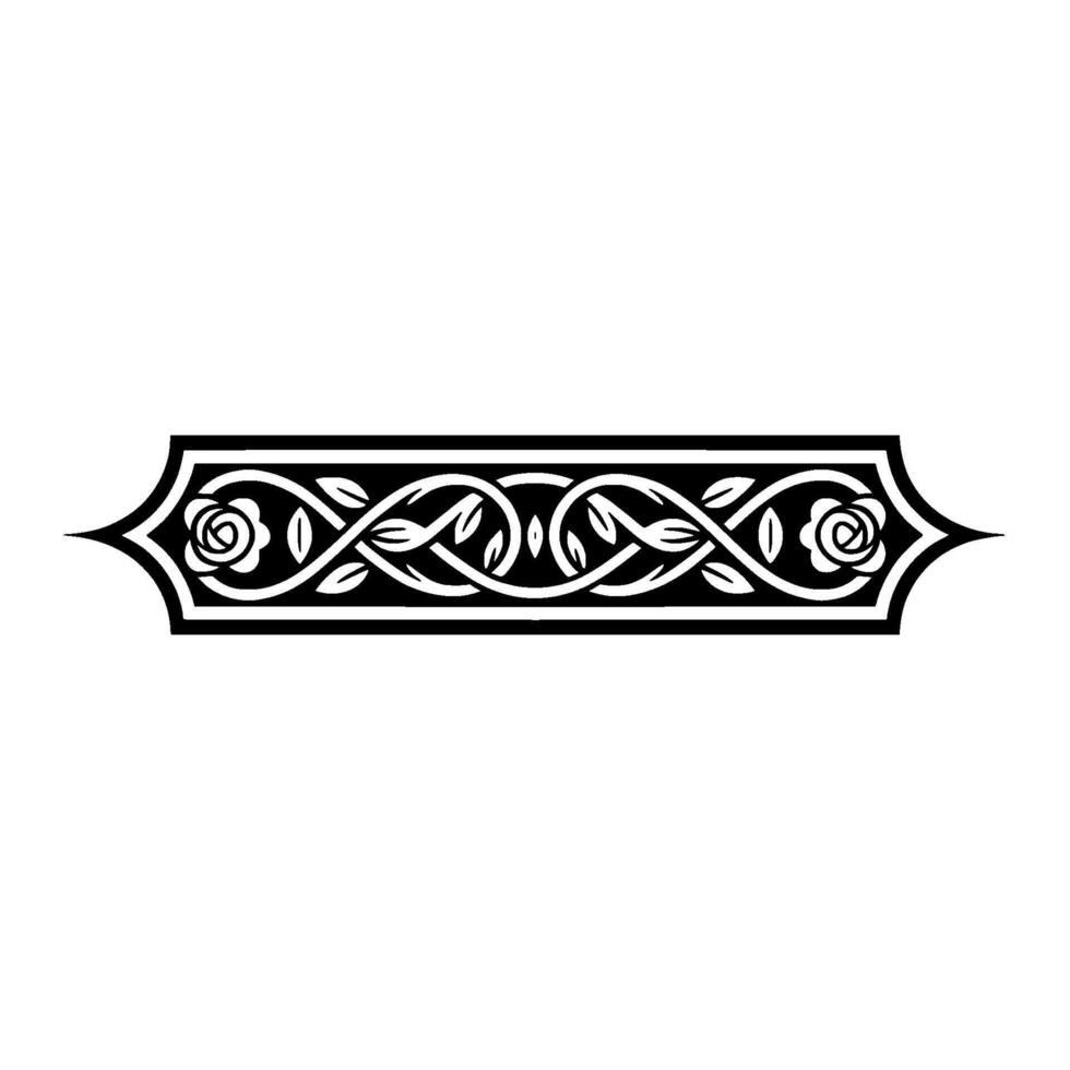 Elegant Floral Border, Vintage, Decorative Element, - Gothic vector