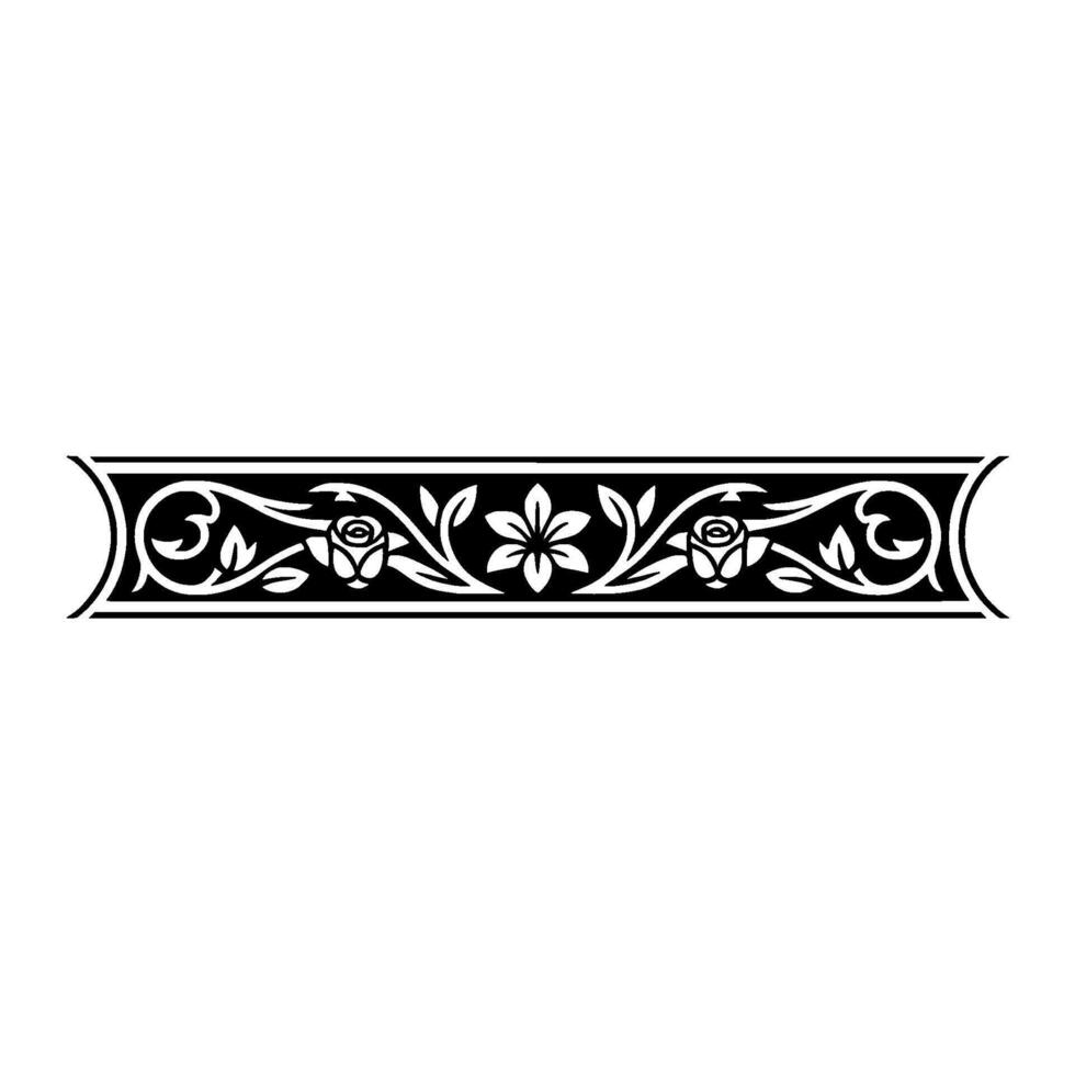 Elegant Floral Border, Vintage, Decorative Element, - Art nouveau, Symmetry vector