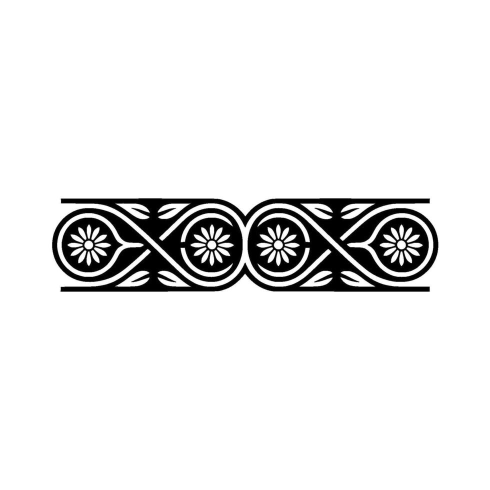 Elegant Floral Border, Vintage, Decorative Element, - Blackandwhite, Symmetry vector