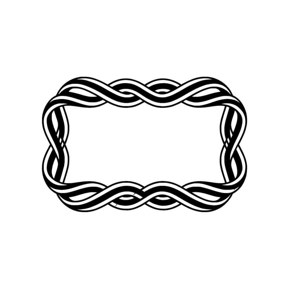 Abstract Ribbon Frame, Minimalist, Elegant Border, Swirls vector