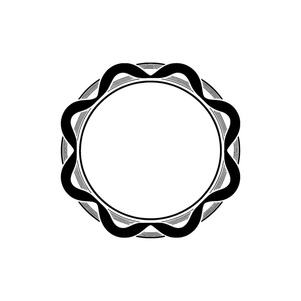 Abstract Wave Frame, Minimalist, Circular Motif, Circle vector