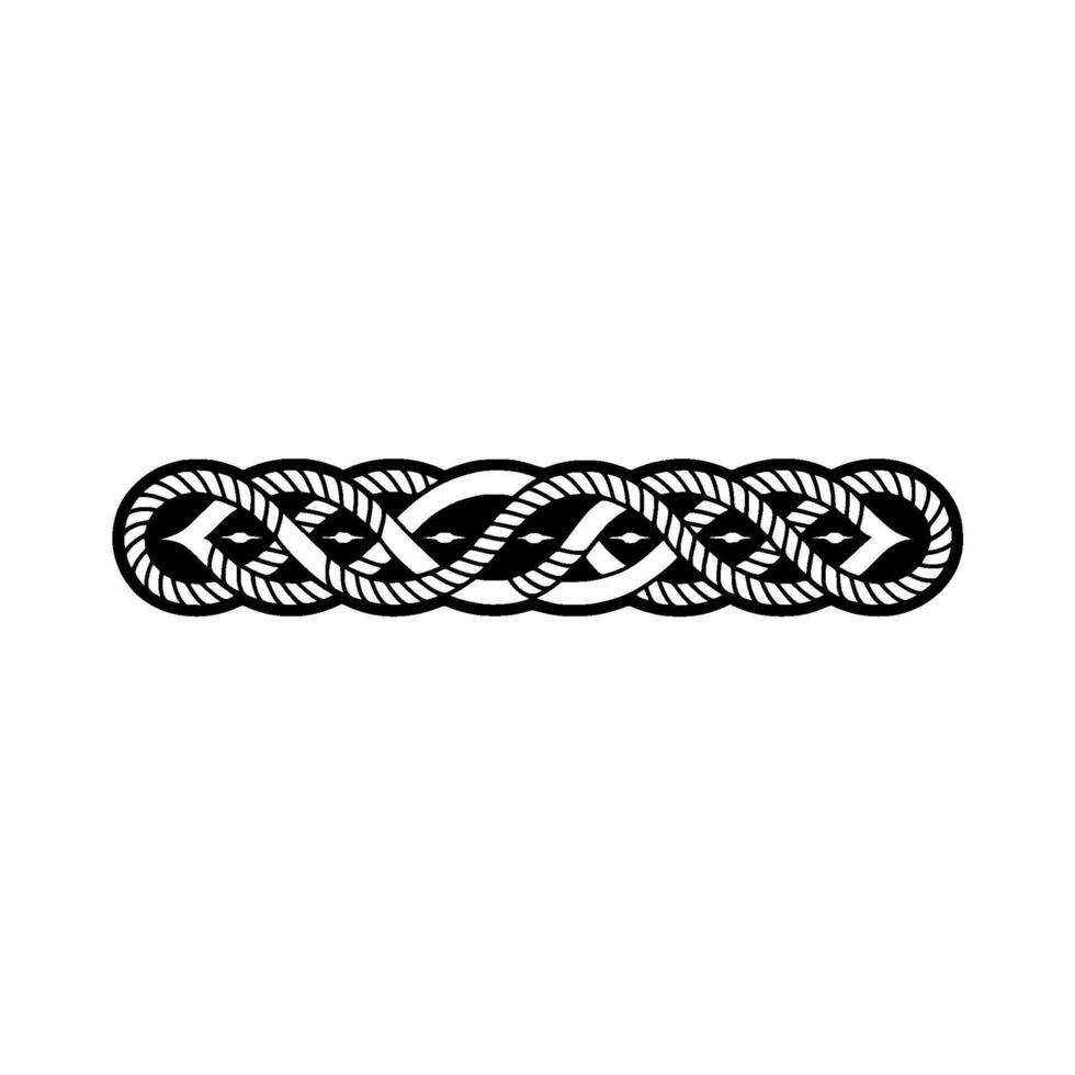 Intricate Rope Knot Border, Vintage Nautical Motif vector