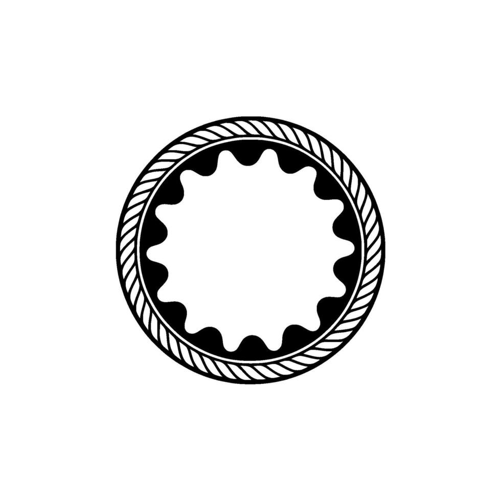Circular Emblem Nautical Knot, Minimalist vector
