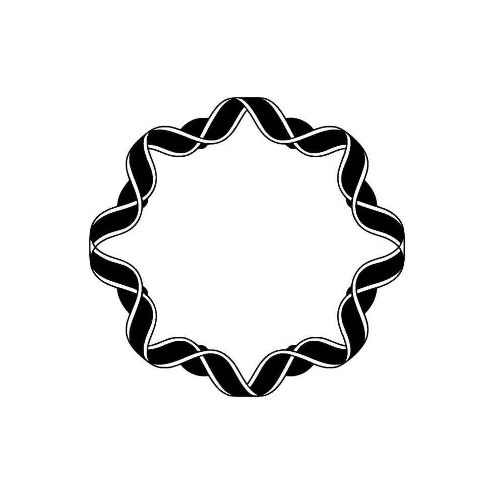 Geometric Woven Frame, Minimalist, Circular vector
