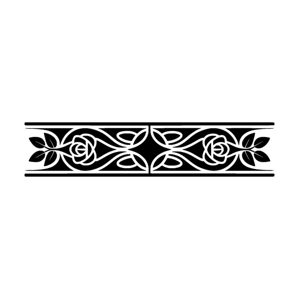 Elegant Art Nouveau Floral Border vector