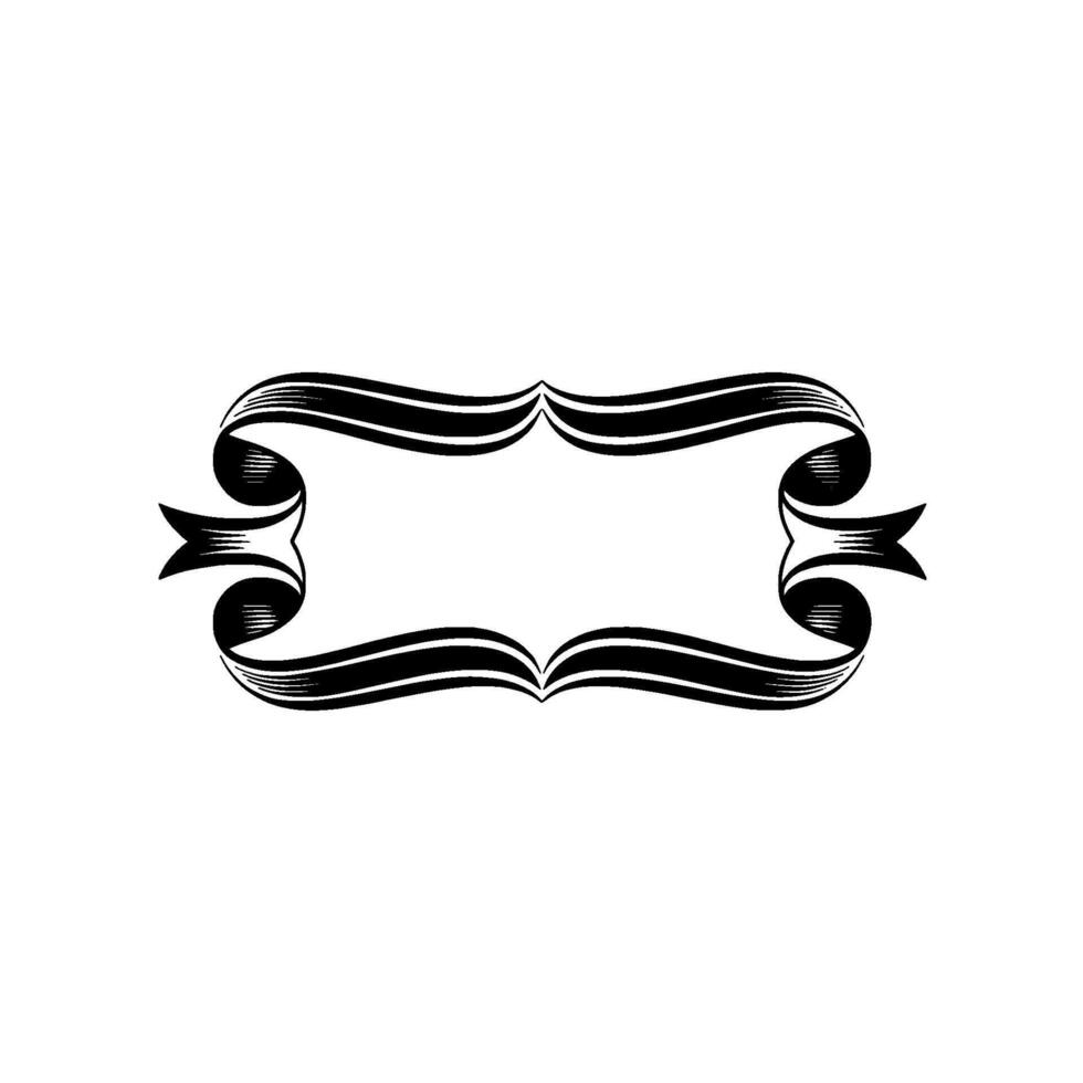 Elegant Black Ribbon Frame, Vintage Style vector