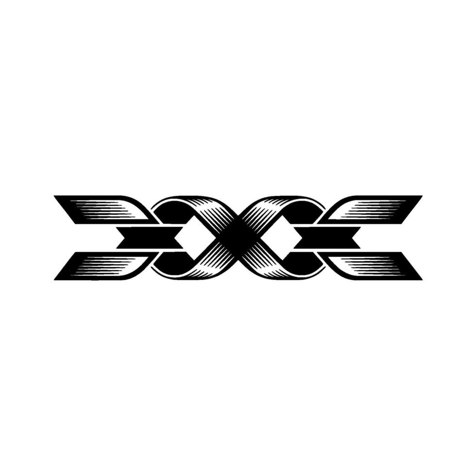 Interlocking Geometric Emblem, Retro Style vector