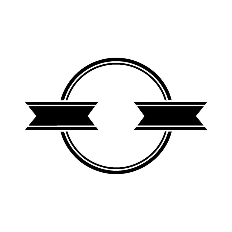Vintage Circular Emblem with Ribbon Accents Retro vector