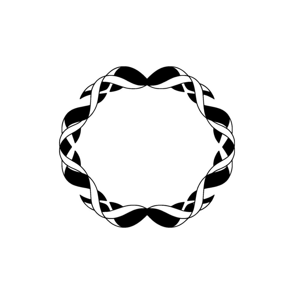 Abstract Ribbon Frame, Minimalist, Circular Motif, Gradient vector