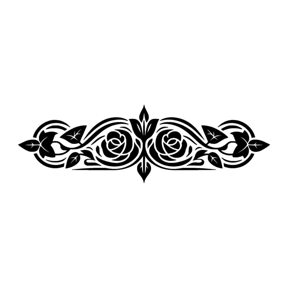 Intricate Floral Border, Elegant Black vector