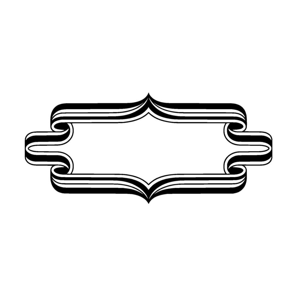 Art Deco Ribbon Frame, Elegant , Minimalist Style vector
