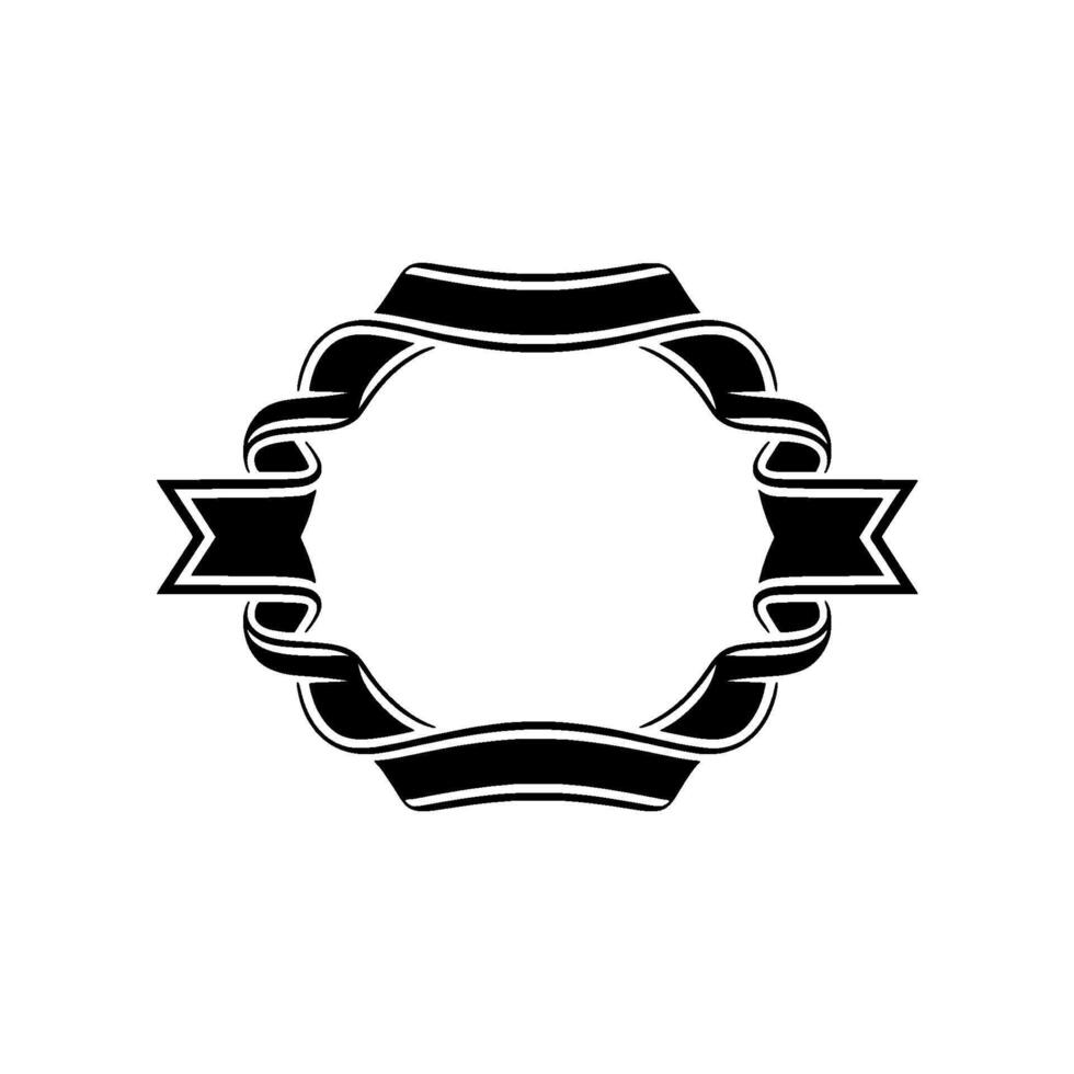 Elegant Ribbon Frame, Vintage Style, Minimalist, Circular vector