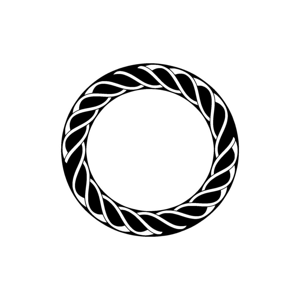 Interwoven Circle, Minimalist Emblem, Circular Motif - Knot vector