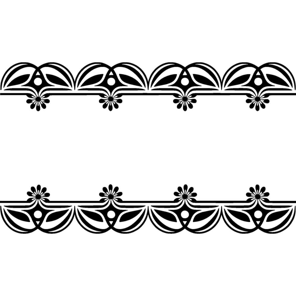 Art Deco Floral Border, Elegant Element - Pattern - Art deco vector