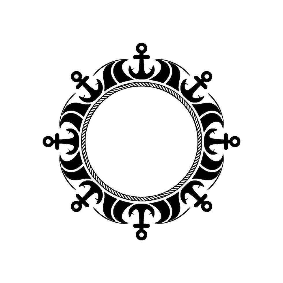 Nautical Anchor Frame, Vintage Maritime - Ornament vector
