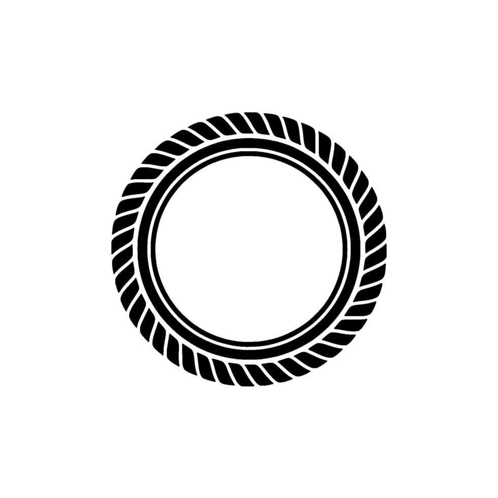 Minimalist Rope Circle, Modern Emblem - Outline vector