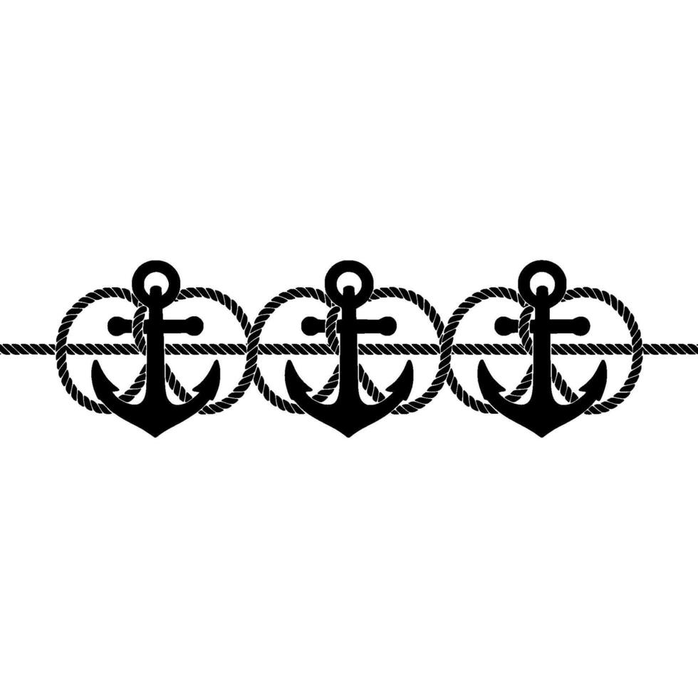 Nautical Anchor Row Steadfast Symbol of Security vector