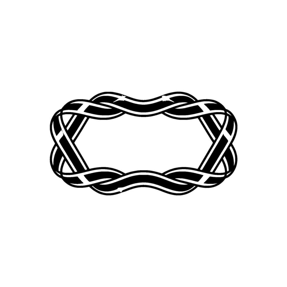 Intricate Woven Frame, Modern Minimalist vector