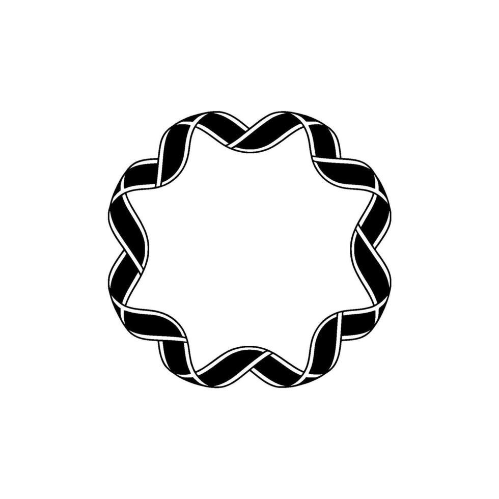 Intricate Woven Border, Minimalist , Circular Motif, Wreath vector