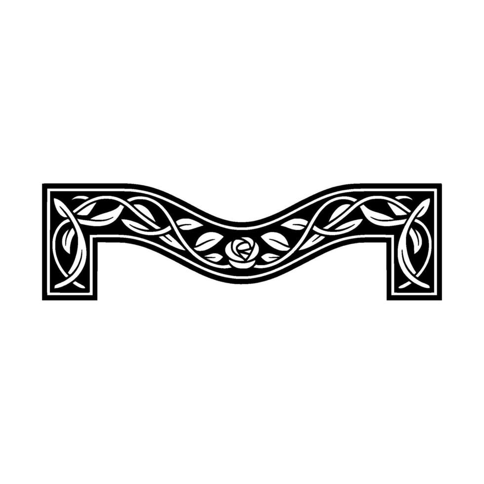 Intricate Celtic Rose Border, Vintage Element - Medieval vector
