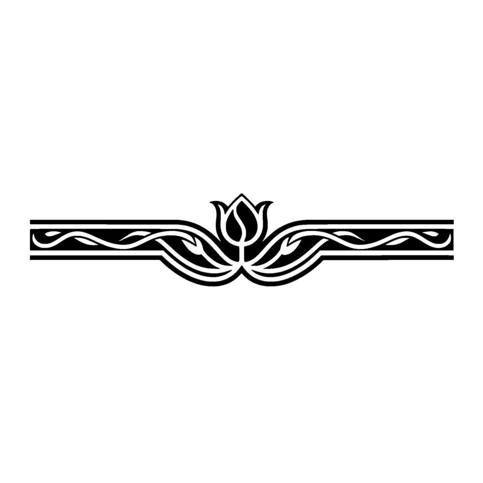 Art Nouveau Floral Border, Elegant Ornamentation, Ornament vector