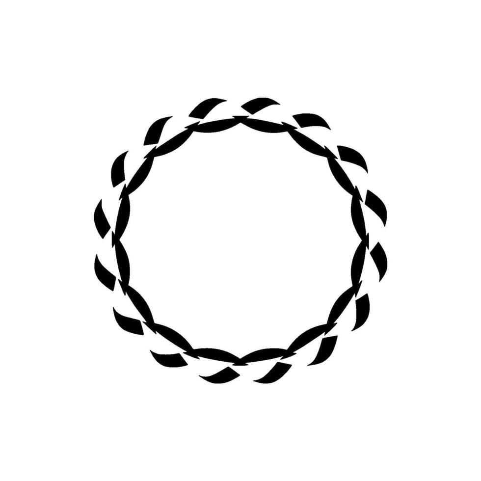 Abstract Ribbon Frame, Minimalist, Circular Motif, Braid vector