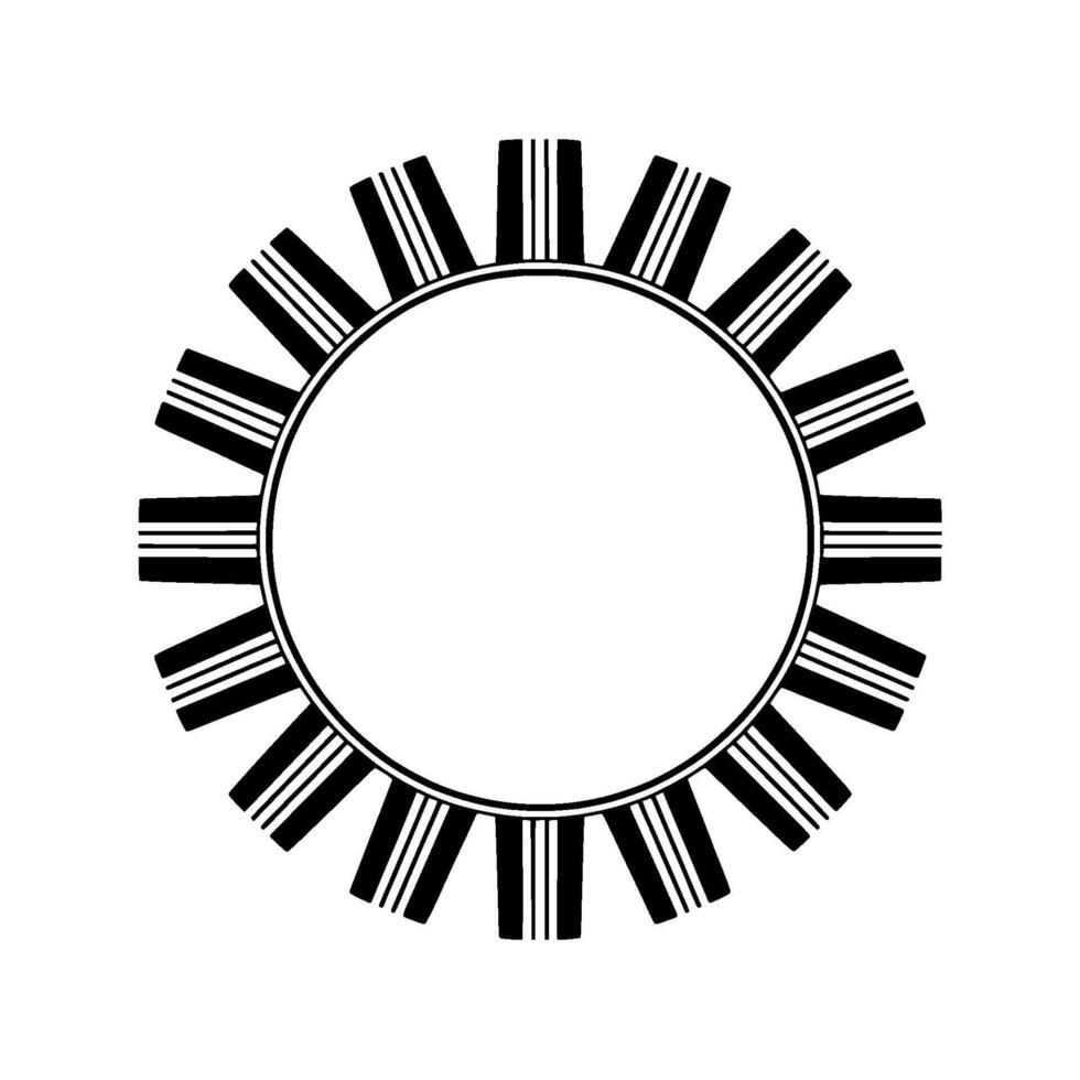 Circular Rhythm Minimalist Black White Keyboard Motif vector