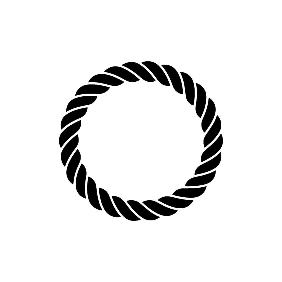 Minimalist Rope Circle, Modern Emblem, Circular Motif - Twine vector