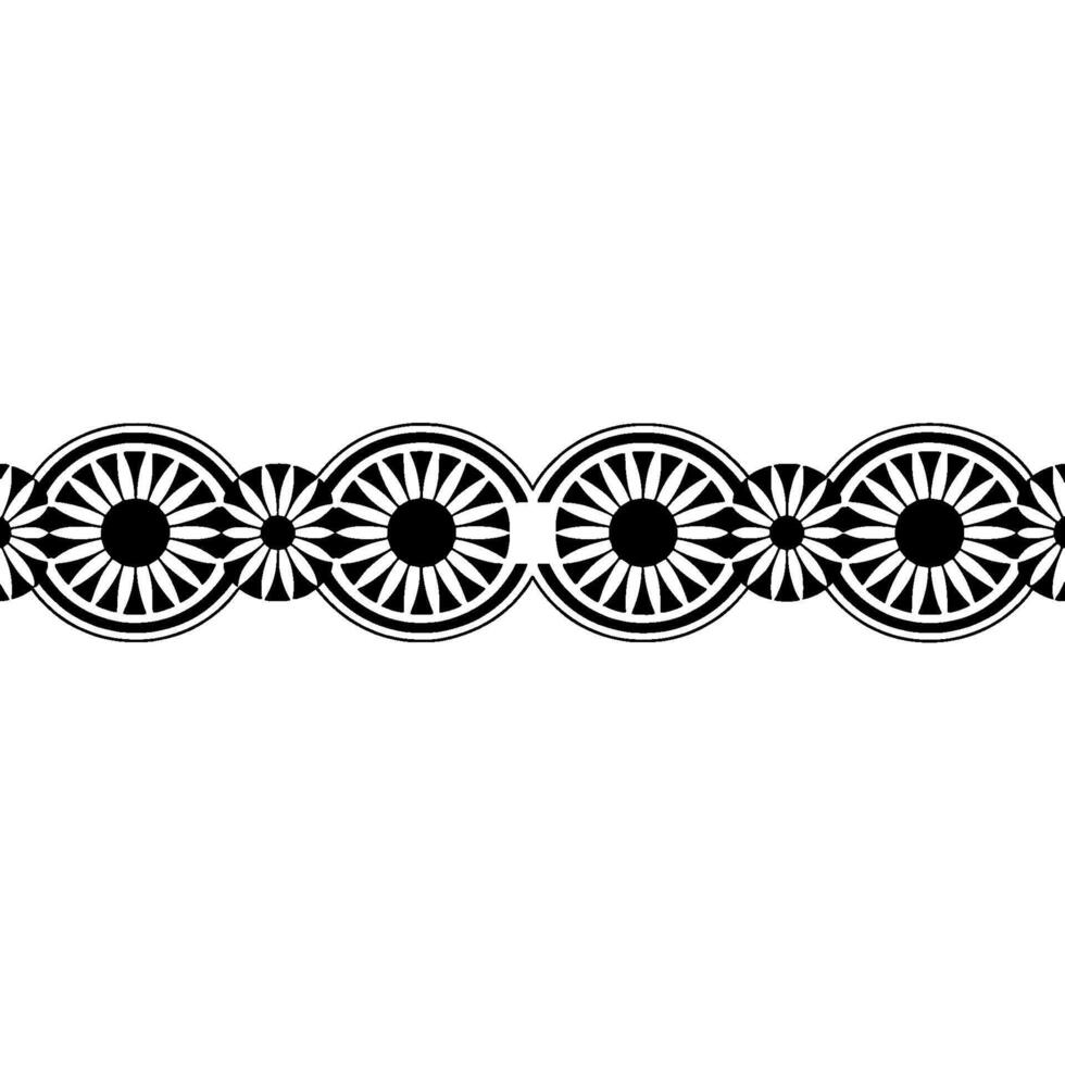 Geometric Border, Stylized Radial Patterns, Minimalist vector