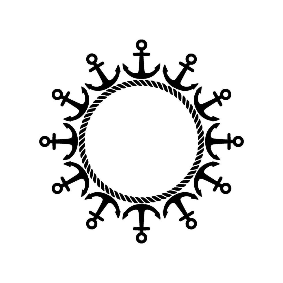 Nautical Anchor Frame Steadfast Secure vector