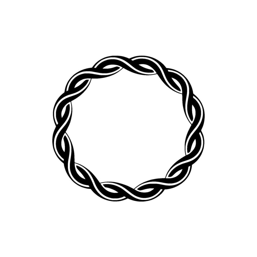 Intricate Celtic Knot Border, Minimalist - Monochrome vector